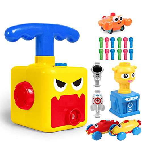 Balloon Launcher Powered Car Toy Set for Kids Children Toddlers Boys Girls Gift